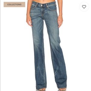 Rag & Bone mid rise wide leg jean size 28